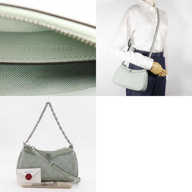 Gucci Offdia 3WAY 784753 GG Canvas Pale Green Women's Shoulder Bag