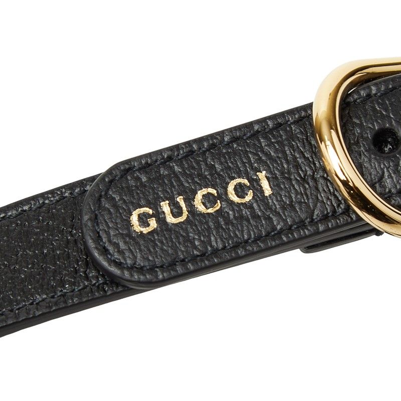 Gucci Interlocking G Pet Dog Harness Size M 692963 Black Leather Women's Gucci