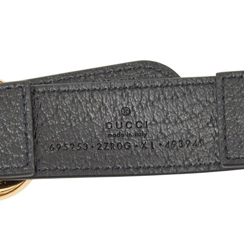 Gucci Interlocking G Pet Dog Harness Size XL 695253 Black Leather Women's Gucci