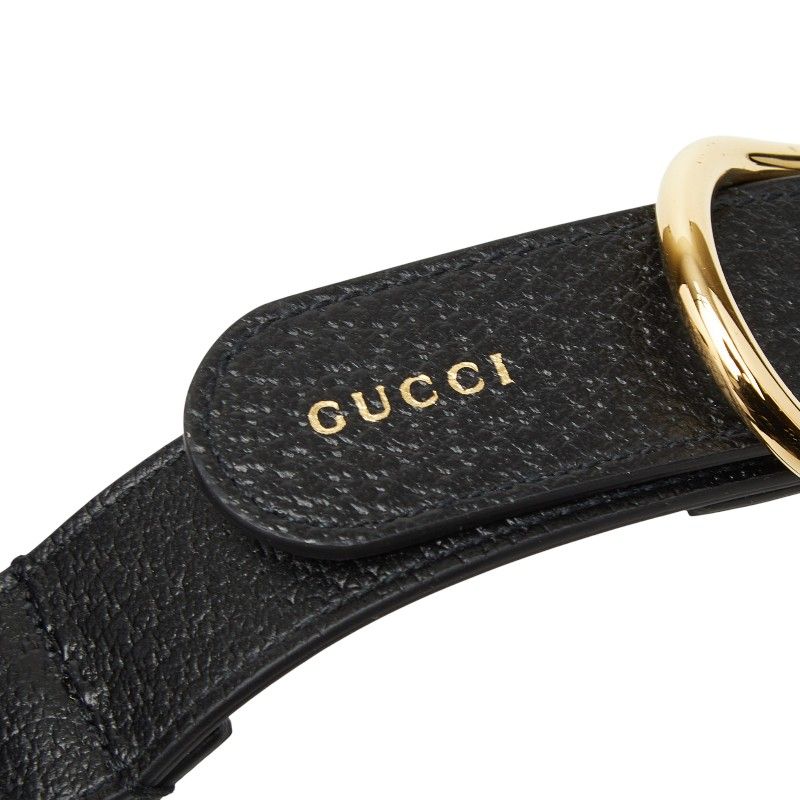 Gucci Interlocking G Pet Dog Harness Size XL 695253 Black Leather Women's Gucci