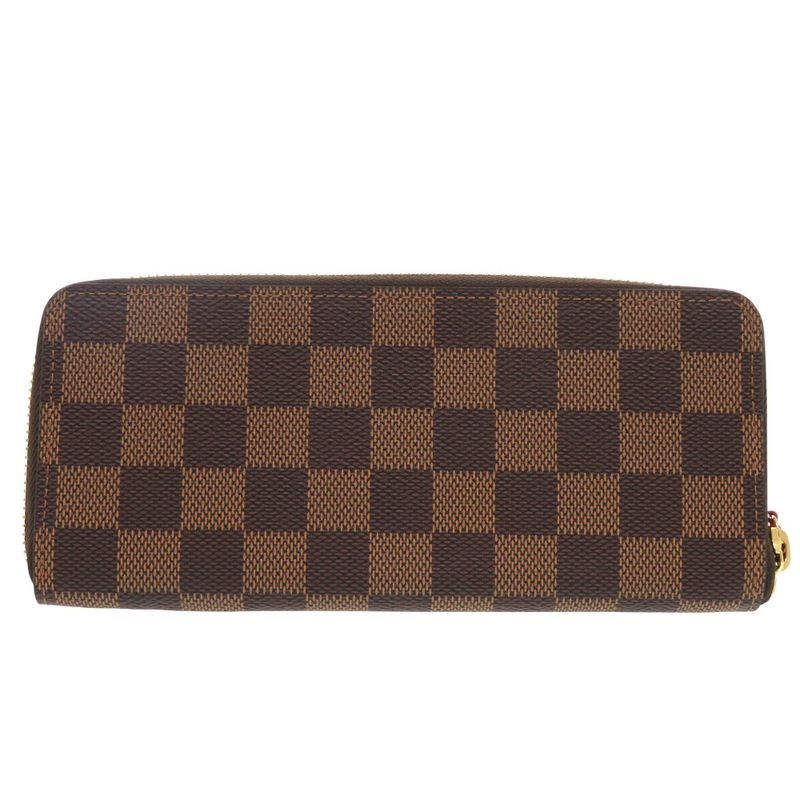 Louis Vuitton Damier Portefeuille Clemence N60534 Damier Canvas Brown Long