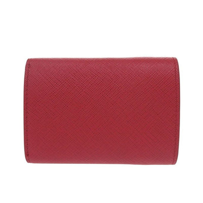 Prada 1mh021 Leather Saffiano Metal Red Trifold Wallet Red 1295 Prada