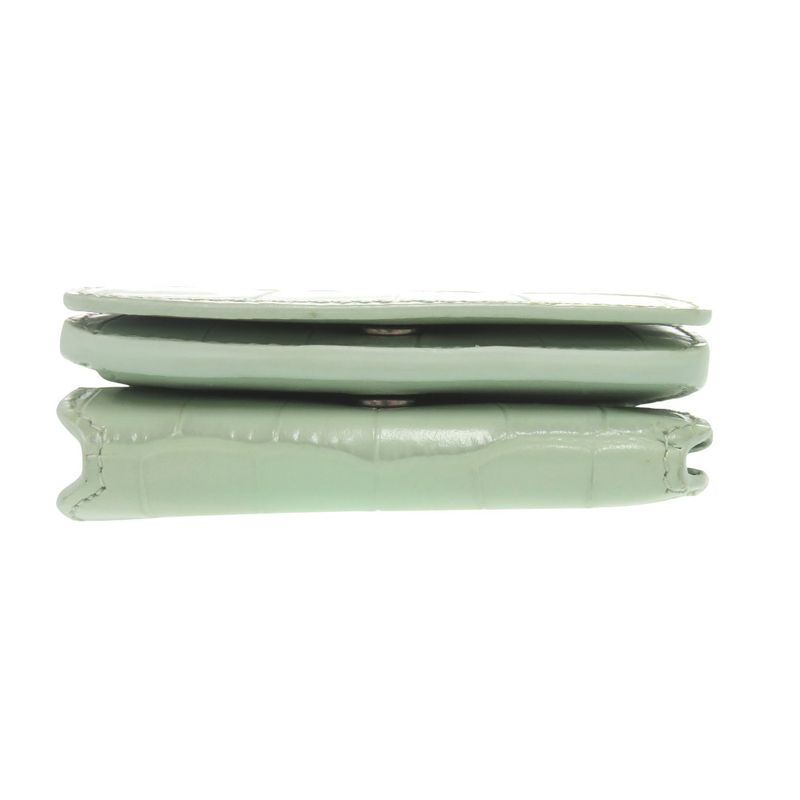 Balenciaga Chain Wallet 618145 Shape Pressed Leather Green Trifold Wallet Green