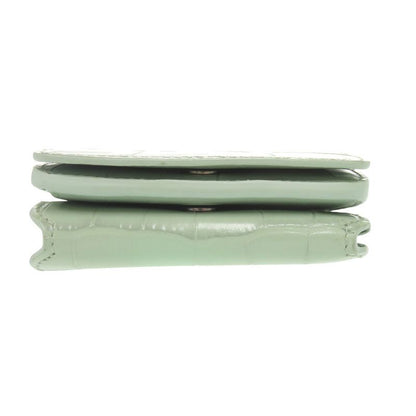 Balenciaga Chain Wallet 618145 Shape Pressed Leather Green Trifold Wallet Green