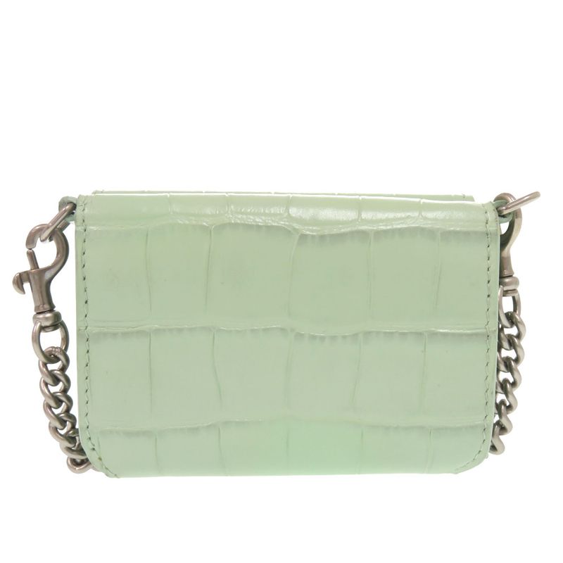 Balenciaga Chain Wallet 618145 Shape Pressed Leather Green Trifold Wallet Green