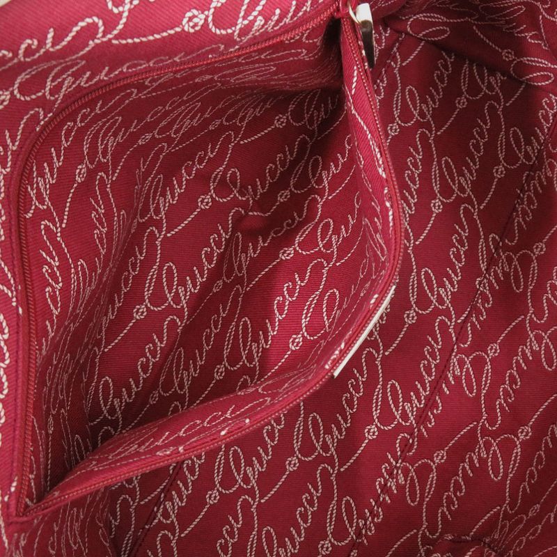 Gucci 264216 Canvas Wine Red Tote Bag 0689 Gucci
