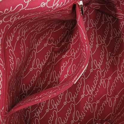 Gucci Canvas Wine Red Tote Bag 0689