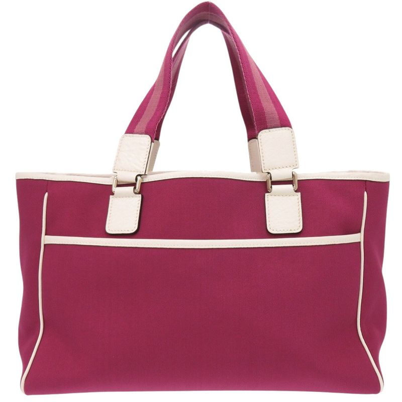Gucci 264216 Canvas Wine Red Tote Bag 0689 Gucci