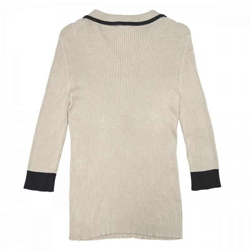 Chanel Tops Women's Camellia Knit 3/4 Length Apparel Clothes Chanel 38 Beige