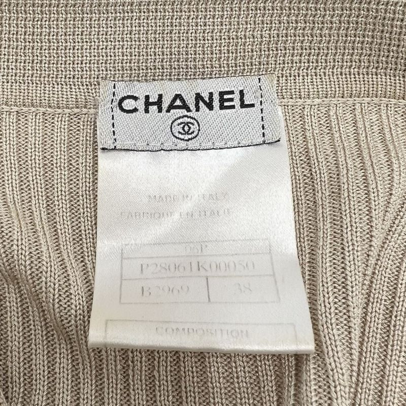 Chanel Tops Women's Camellia Knit 3/4 Length Apparel Clothes Chanel 38 Beige