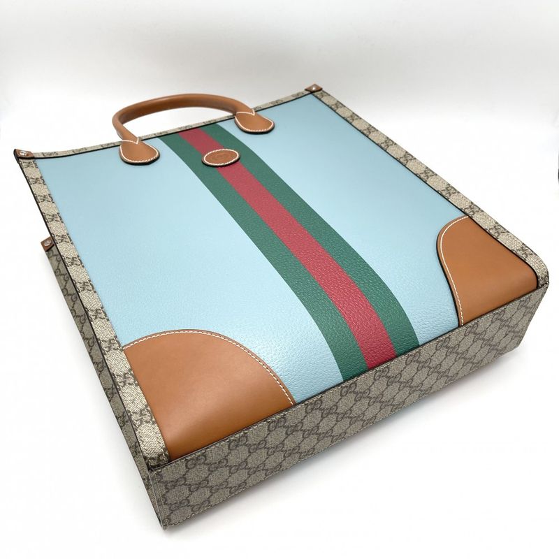 Gucci 2WAY Women's Web GG Medium Tote Bag Handbag Shoulder Bag Shoulder