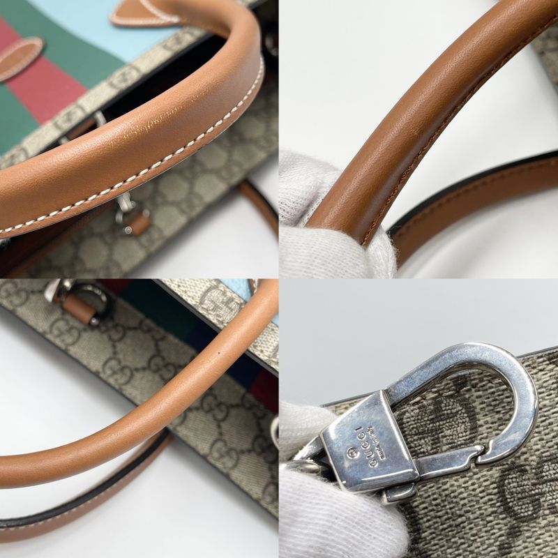 Gucci 2WAY Women's Web GG Medium Tote Bag Handbag Shoulder Bag Shoulder