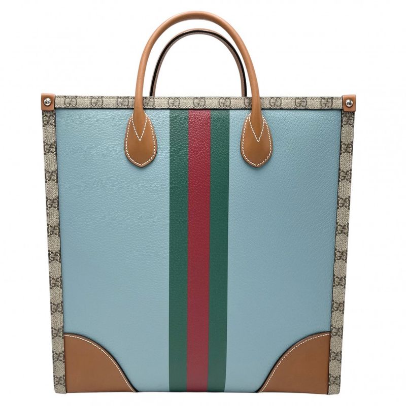 Gucci 2WAY Women's Web GG Medium Tote Bag Handbag Shoulder Bag Shoulder