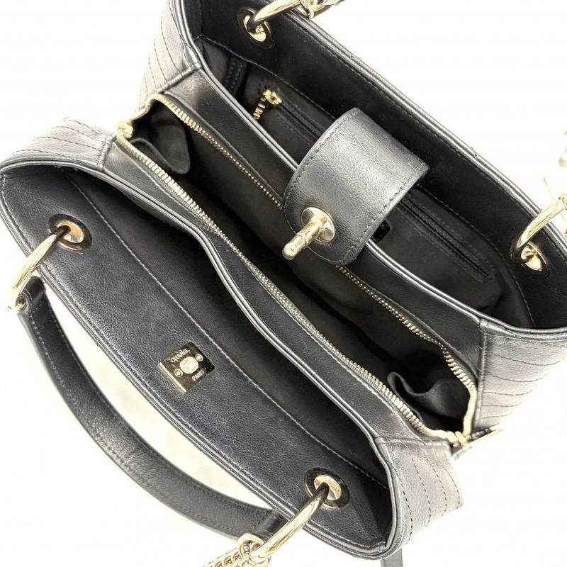 Chanel 2WAY Women's Chevron V Stitch Chain Shoulder Bag Handbag Coco Mark