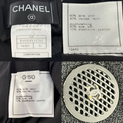 Chanel Setup Women's Pants Jacket Clothing Apparel Chanel 36 Black Wool Rayon