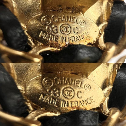 Chanel Earring Ladies Coco Mark Swing Accessories Chain Chanel GP Leather 93C