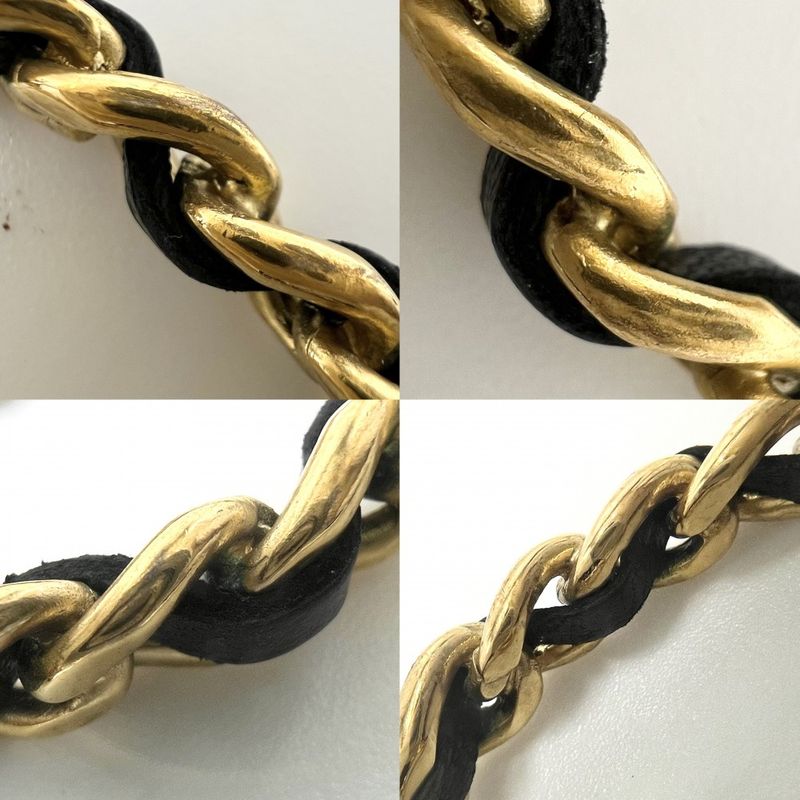 Chanel Earring Ladies Coco Mark Swing Accessories Chain Chanel GP Leather 93C