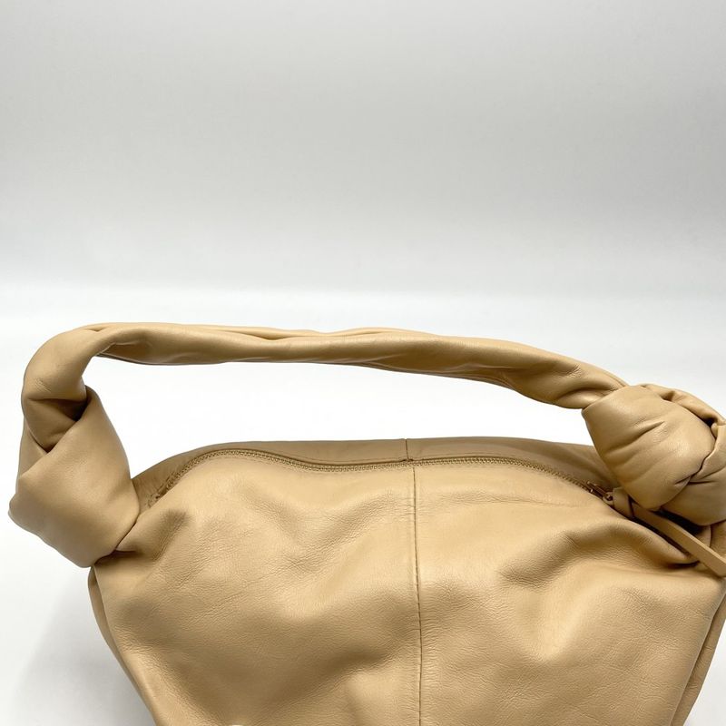 Bottega Veneta Handbag Women's Double Knot Bottega Veneta Leather Brown Gold