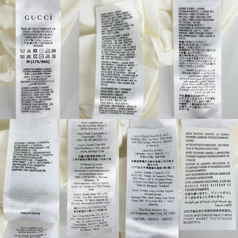 Gucci Short Sleeve T-shirt Men's Yuko Higuchi Logo Print Crew Neck T-shirt Tops