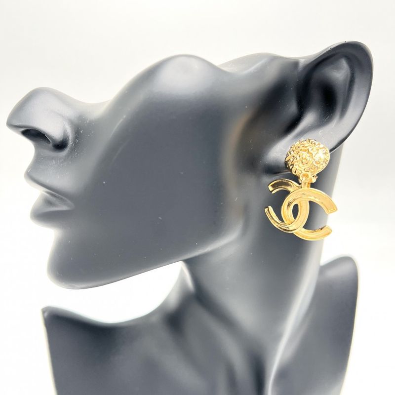 Chanel Earring Ladies Coco Mark Accessories Swing Vintage Chanel GP 95A Gold