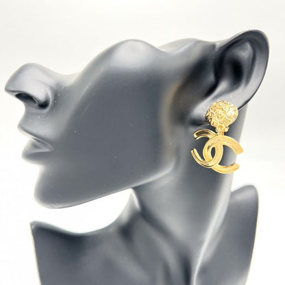 Chanel Earring Ladies Coco Mark Accessories Swing Vintage Chanel GP 95A Gold
