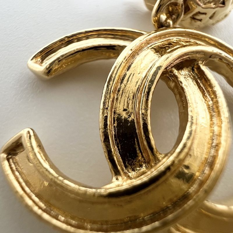 Chanel Earring Ladies Coco Mark Accessories Swing Vintage Chanel GP 95A Gold
