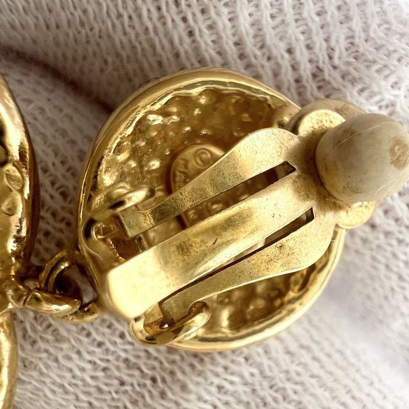 Chanel Earring Ladies Coco Mark Accessories Swing Vintage Chanel GP 95A Gold