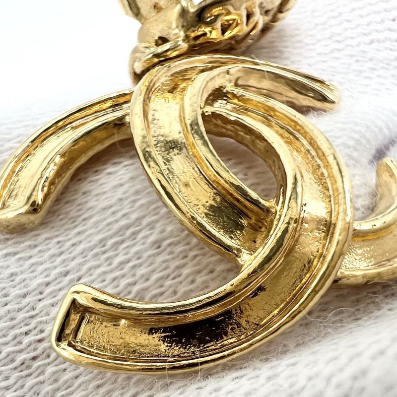 Chanel Earring Ladies Coco Mark Accessories Swing Vintage Chanel GP 95A Gold