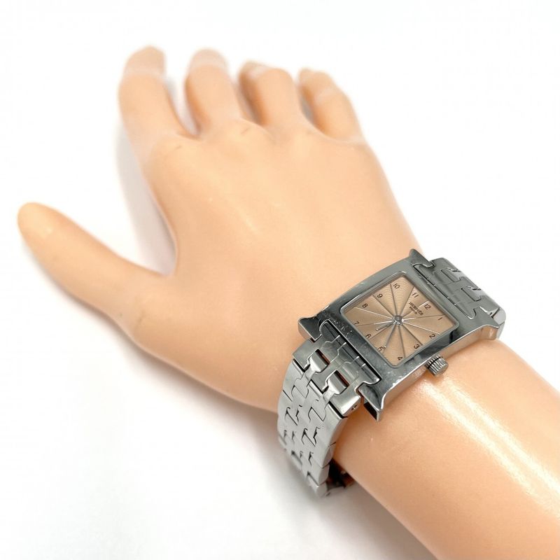 Hermes Watch Ladies H Watch QZ Guilloche Dial H Watch Battery Operated SS