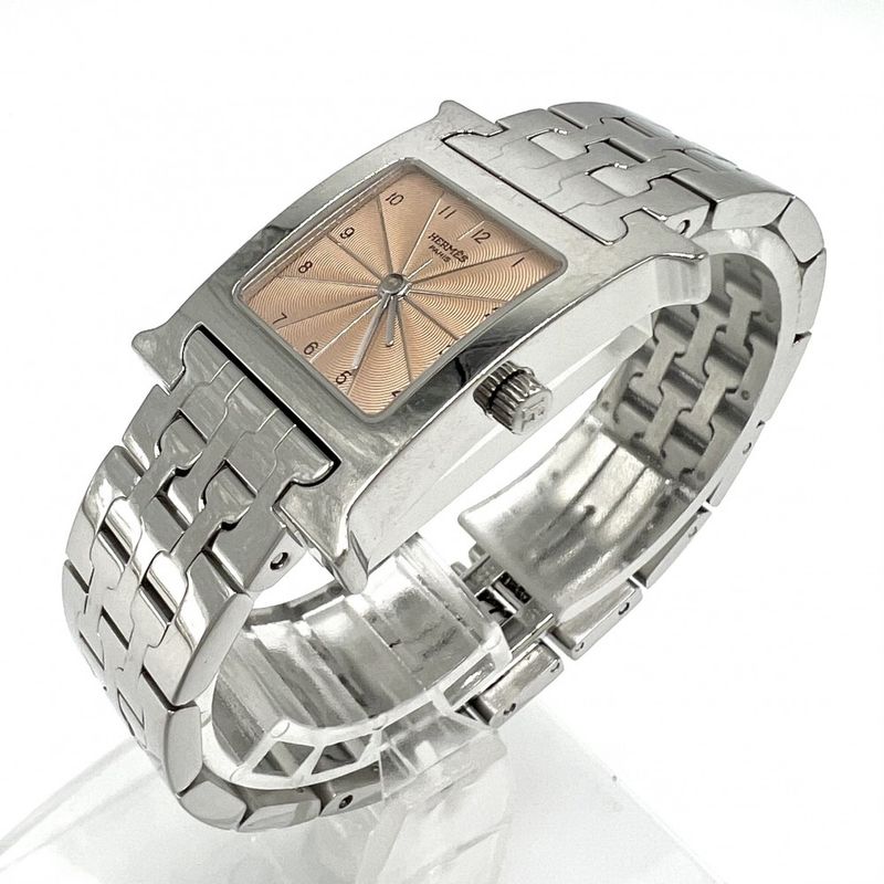 Hermes Watch Ladies H Watch QZ Guilloche Dial H Watch Battery Operated SS