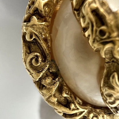 Chanel Earring Ladies Round Accessories - Vintage Coco Mark Chanel GP Fake