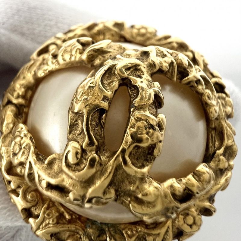 Chanel Earring Ladies Round Accessories - Vintage Coco Mark Chanel GP Fake