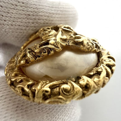 Chanel Earring Ladies Round Accessories - Vintage Coco Mark Chanel GP Fake