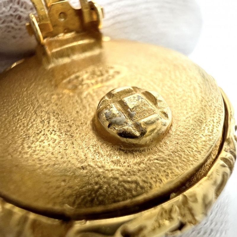 Chanel Earring Ladies Round Accessories - Vintage Coco Mark Chanel GP Fake