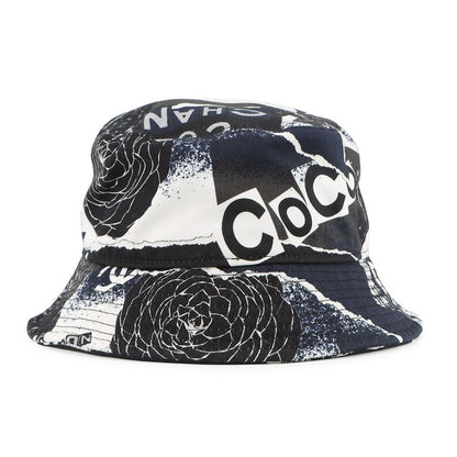 Chanel Hat Camellia CC Logo Cotton M Hat Black Black White