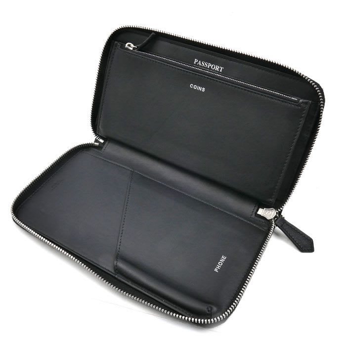 Fendi FF Logo Zip Around Wallet Long Round Zipper Black 7 M0276 A8 VC
