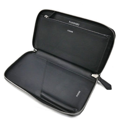 Fendi FF Logo Zip Around Wallet Long Round Zipper Black 7 M0276 A8 VC