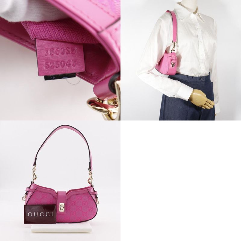 Gucci Moonside Mini Shoulder 786035 GG Canvas Pink Women's Shoulder Bag