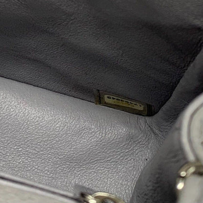 Chanel Bag Shoulder Bag Gray Silver Mini Matelasse Coco Mark Caviar Skin Single