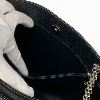 Chanel Bag Tote Bag Shoulder Bag Black Silver Coco Mark Chain