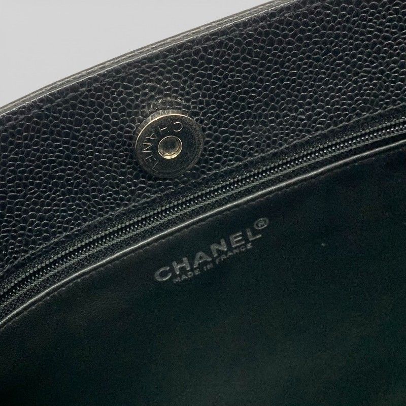 Chanel Bag Tote Bag Shoulder Bag Black Silver Coco Mark Chain