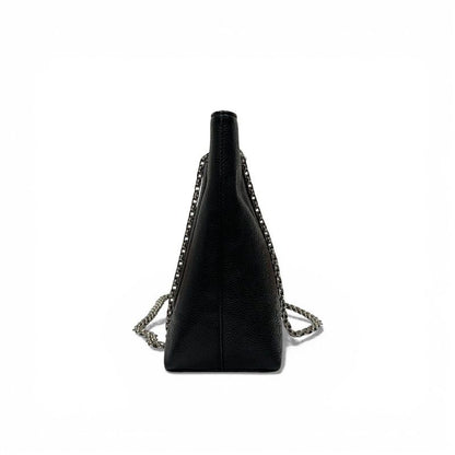 Chanel Bag Tote Bag Shoulder Bag Black Silver Coco Mark Chain