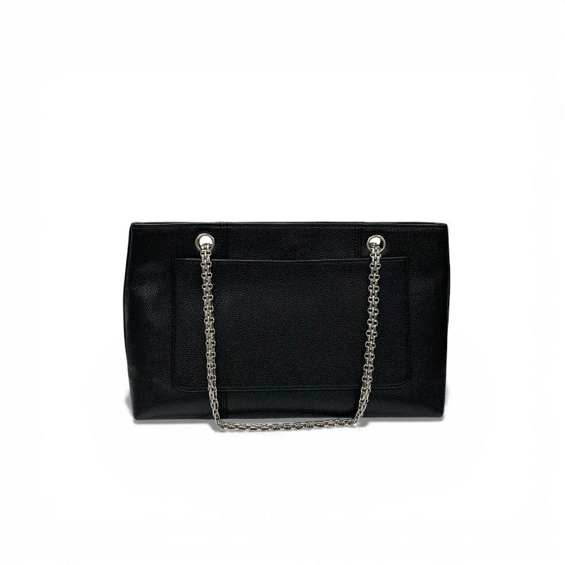 Chanel Bag Tote Bag Shoulder Bag Black Silver Coco Mark Chain
