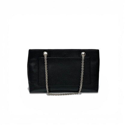 Chanel Bag Tote Bag Shoulder Bag Black Silver Coco Mark Chain