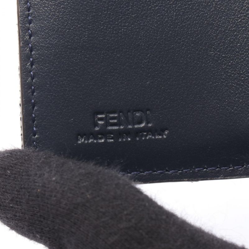 Fendi Trifold Wallet Baguette Micro FF Jacquard 8m0395aut4f1uj5 Black Midnight