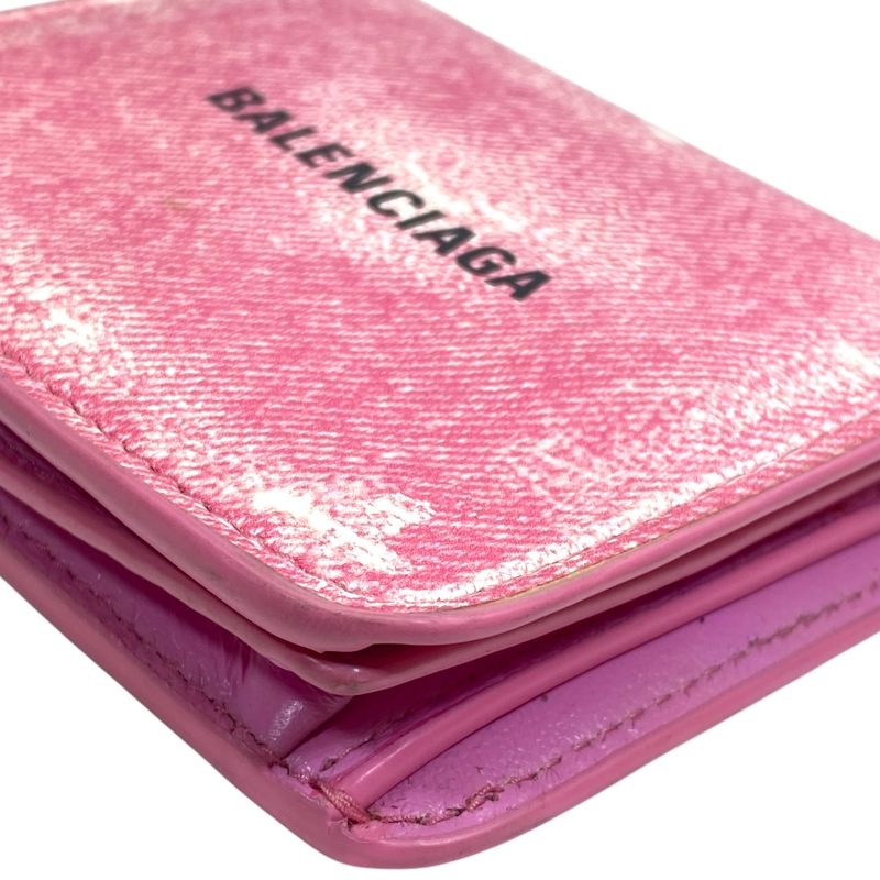 Balenciaga Cash Mini Wallet Bifold Wallet Folding Wallet Compact Wallet Logo