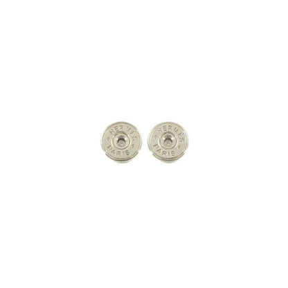 Hermes Ism Earrings Buffalo Horn Lacquer Wood Brown White