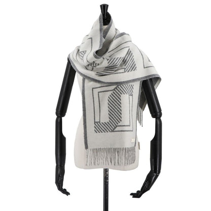 Hermes Retre Au Carre Muffler Cashmere 100% Leather Yvoire Griff Scarf