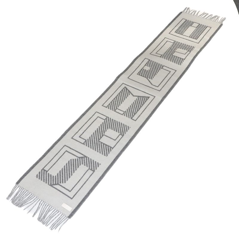 Hermes Retre Au Carre Muffler Cashmere 100% Leather Yvoire Griff Scarf