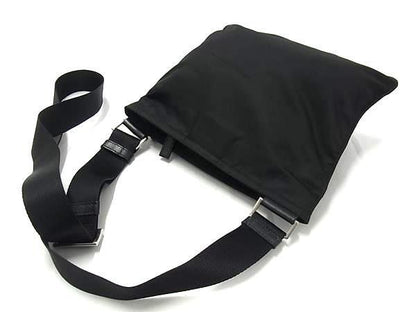 Prada Shoulder Bag Triangle Logo Black Tessuto Nylon Unisex Triangle Logo Mark
